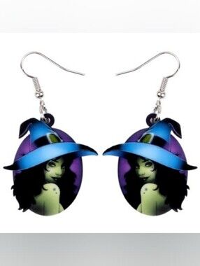NWT Goth Alternative Punk Dangly Witch Earrings